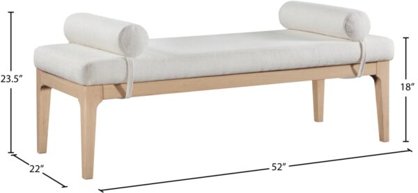 Priscilla Linen Textured Fabric Upholstered Bench