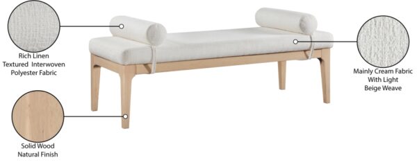 Priscilla Linen Textured Fabric Upholstered Bench