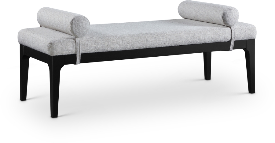 Priscilla Linen Textured Fabric Upholstered Bench