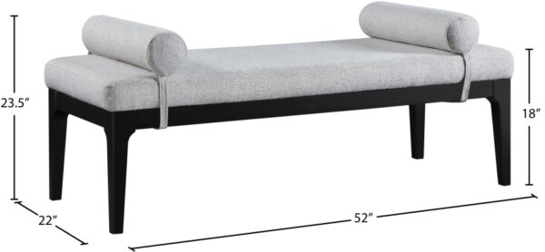 Priscilla Linen Textured Fabric Upholstered Bench
