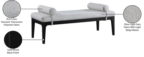 Priscilla Linen Textured Fabric Upholstered Bench