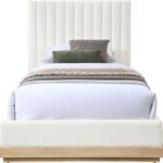 Emmet Chenille Fabric Upholstered Twin Bed