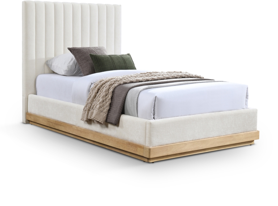 Emmet Chenille Fabric Upholstered Bed