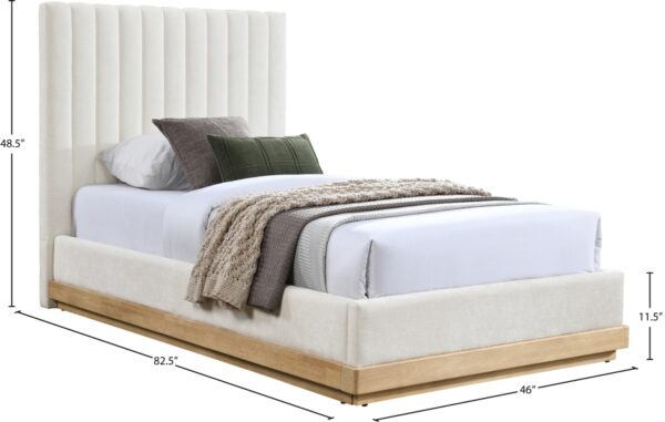 Emmet Chenille Fabric Upholstered Twin Bed