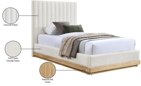 Emmet Chenille Fabric Upholstered Bed