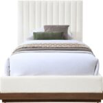 Emmet Chenille Fabric Upholstered Twin Bed
