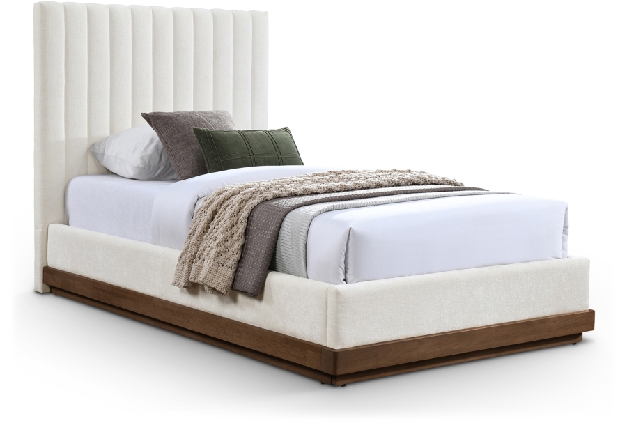 Emmet Chenille Fabric Upholstered Twin Bed