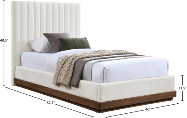 Emmet Chenille Fabric Upholstered Bed