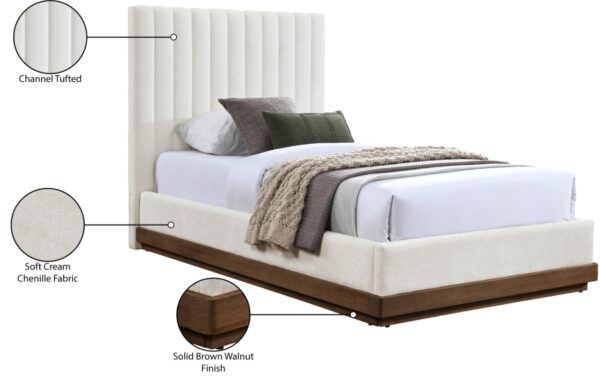 Emmet Chenille Fabric Upholstered Twin Bed