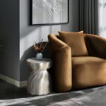 Caserta Travertine Finish Indoor / Outdoor Concrete End Table