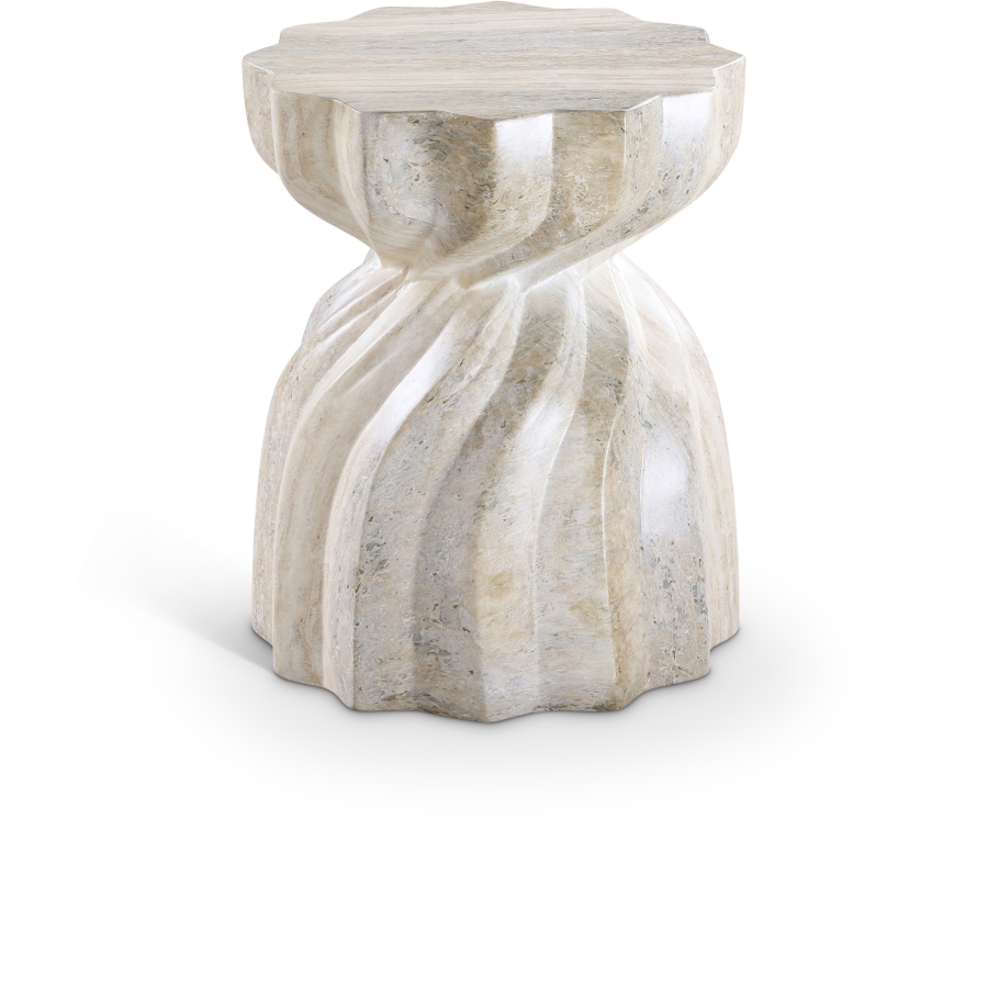 Caserta Travertine Finish Indoor / Outdoor Concrete End Table