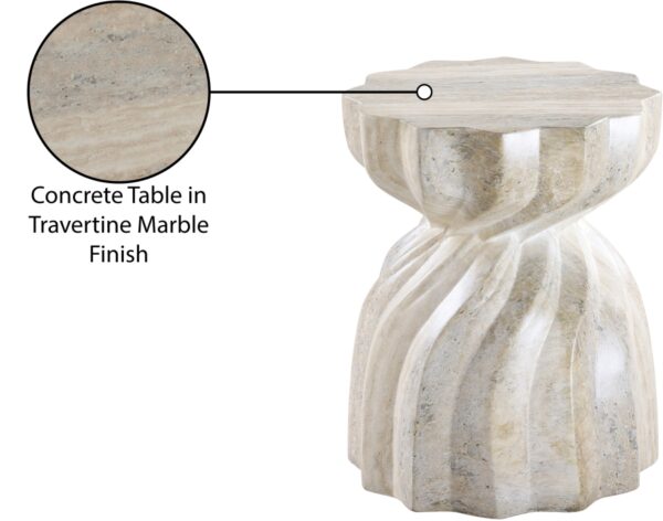 Caserta Travertine Finish Indoor / Outdoor Concrete End Table