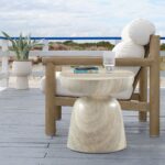 Avellino Travertine Finish Indoor / Outdoor Concrete End Table