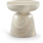 Avellino Travertine Finish Indoor / Outdoor Concrete End Table