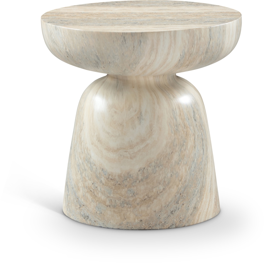 Avellino Travertine Finish Indoor / Outdoor Concrete End Table