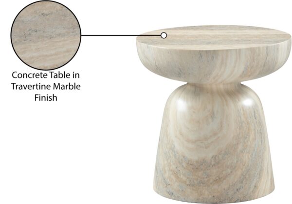 Avellino Travertine Finish Indoor / Outdoor Concrete End Table