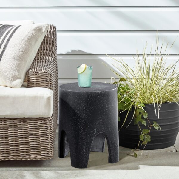 Foligno Terrazzo Pattern Finish Indoor / Outdoor Concrete End Table