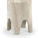 Foligno Travertine Finish Indoor / Outdoor Concrete End Table