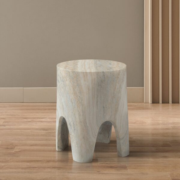 Foligno Travertine Finish Indoor / Outdoor Concrete End Table