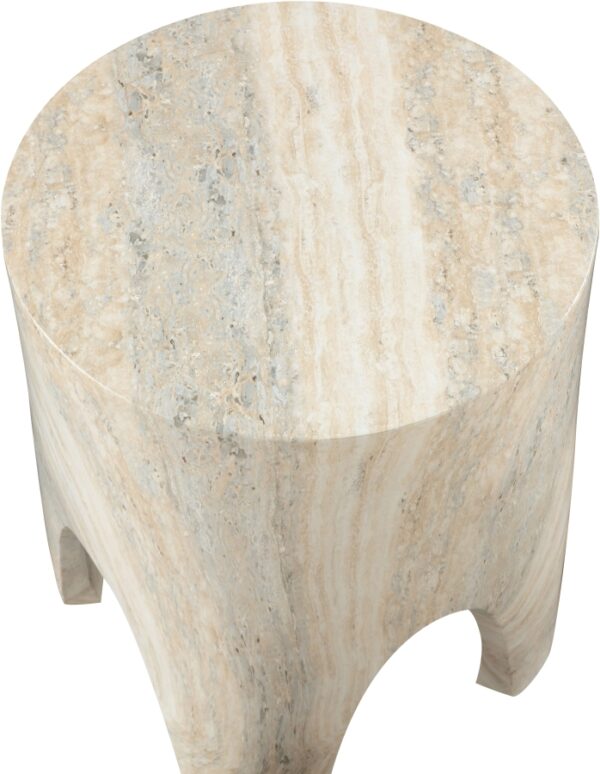 Foligno Travertine Finish Indoor / Outdoor Concrete End Table
