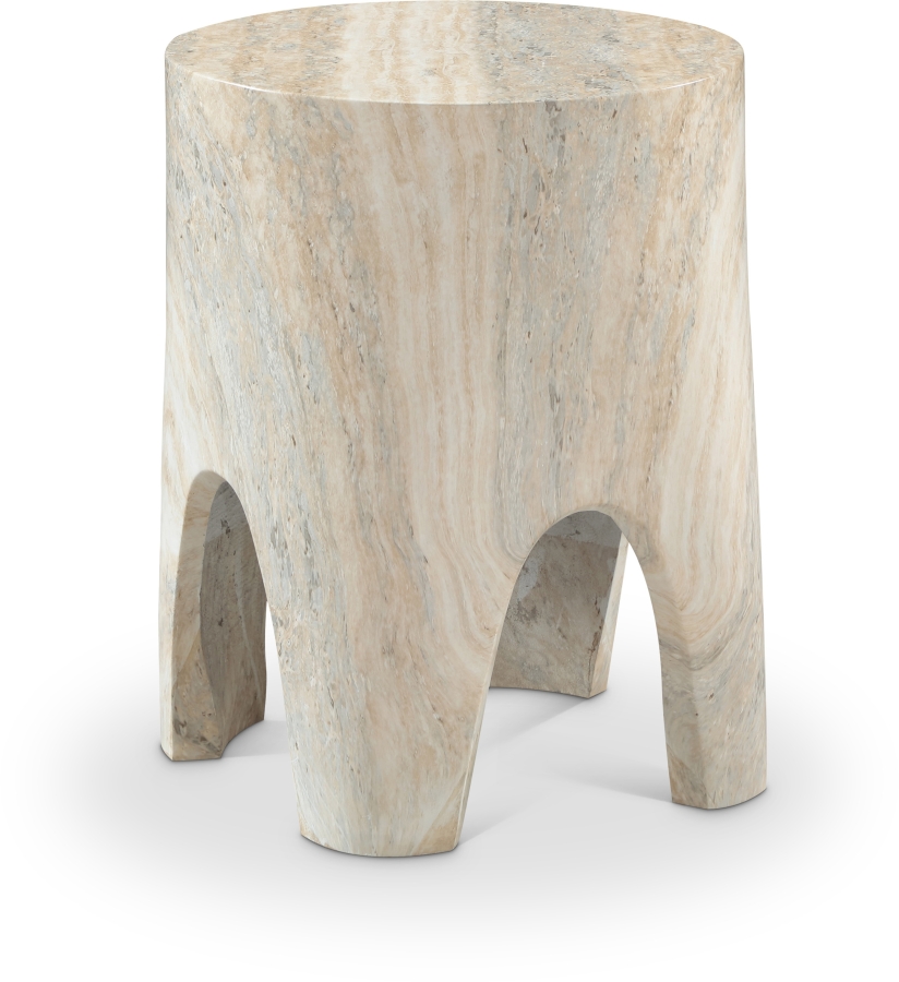 Foligno Travertine Finish Indoor / Outdoor Concrete End Table