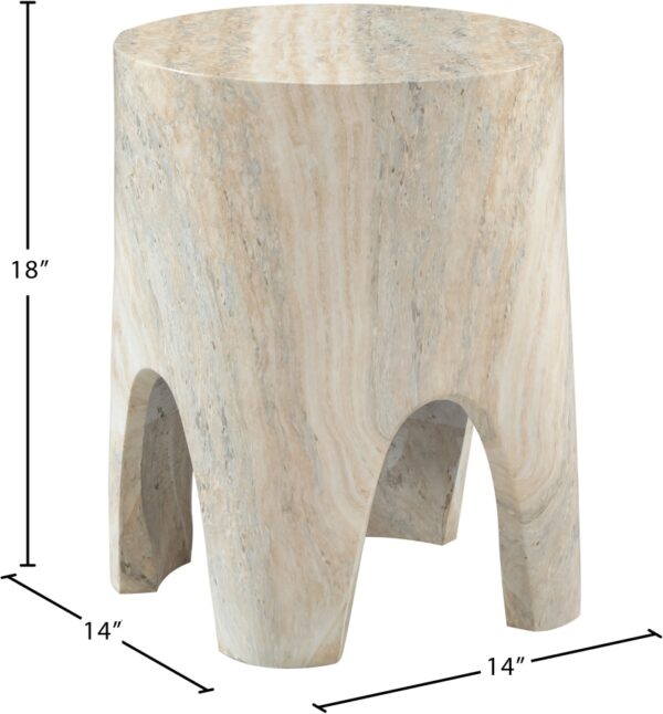 Foligno Travertine Finish Indoor / Outdoor Concrete End Table