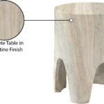 Foligno Travertine Finish Indoor / Outdoor Concrete End Table