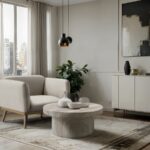 Legatto Travertine Finish Indoor/Outdoor Concrete Coffee Table