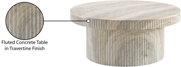 Legatto Travertine Finish Indoor/Outdoor Concrete Coffee Table