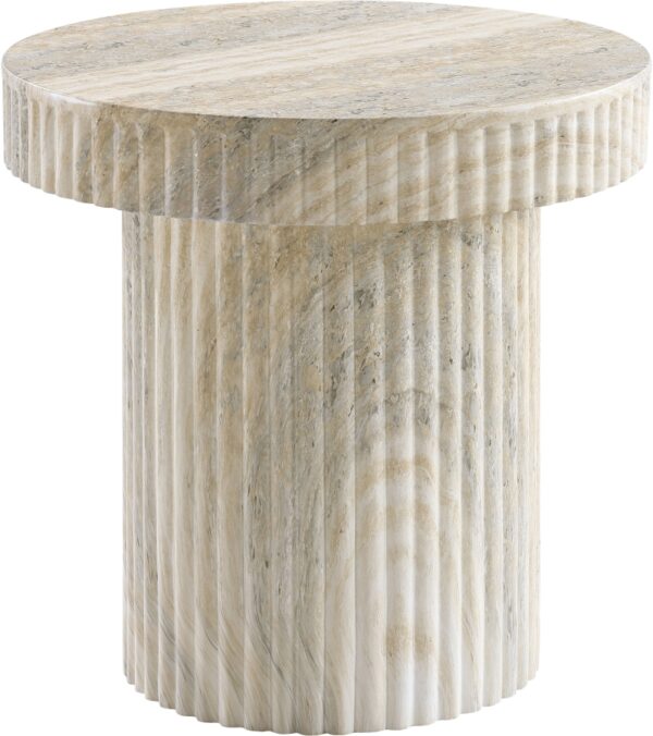 Legatto Travertine Finish Indoor/Outdoor Concrete End Table
