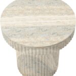 Legatto Travertine Finish Indoor/Outdoor Concrete End Table