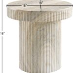 Legatto Travertine Finish Indoor/Outdoor Concrete End Table