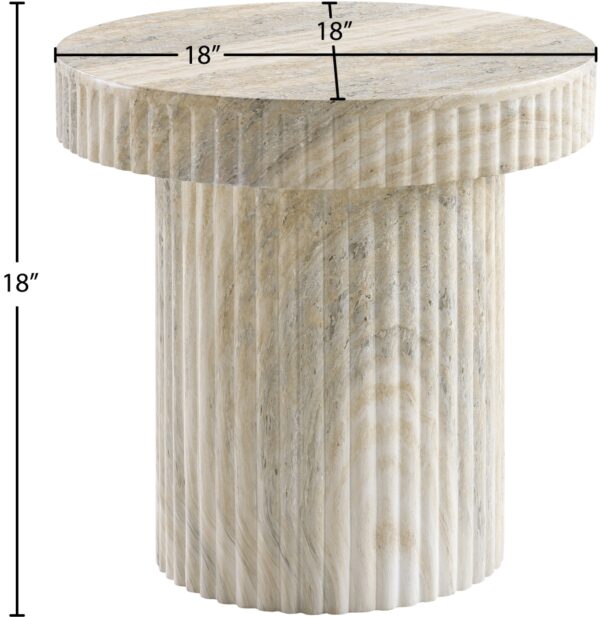 Legatto Travertine Finish Indoor/Outdoor Concrete End Table