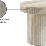 Legatto Travertine Finish Indoor/Outdoor Concrete End Table