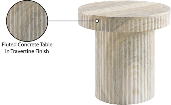 Legatto Travertine Finish Indoor/Outdoor Concrete End Table