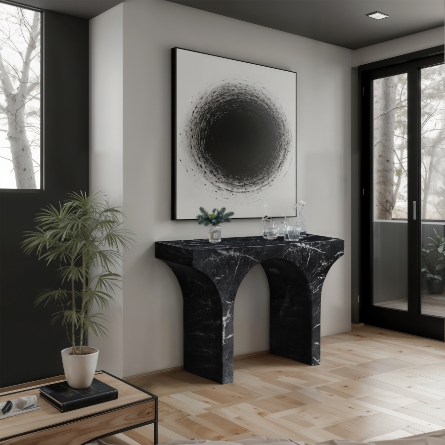 Pomezia Marble Finish Console Table