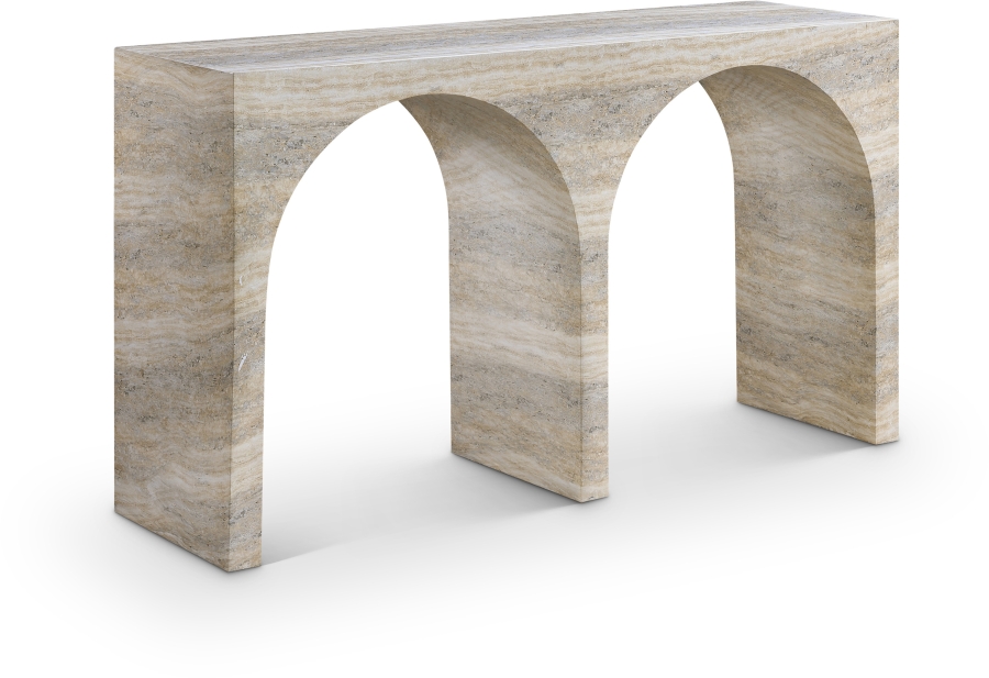 Faenza Travertine Finish Console Table