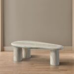 Sassari Travertine Finish Indoor / Outdoor Concrete Coffee Table