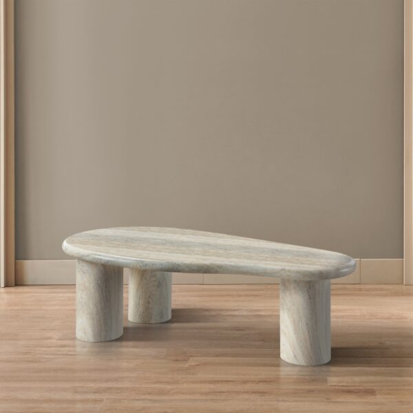 Sassari Travertine Finish Indoor / Outdoor Concrete Coffee Table