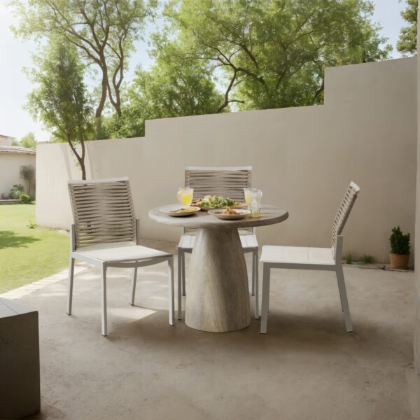 Cosenza Travertine Finish Indoor / Outdoor Concrete Dining Table