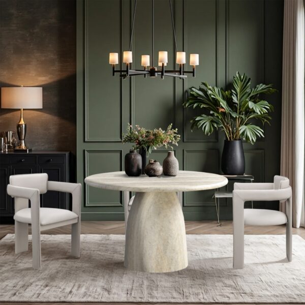 Cosenza Travertine Finish Indoor / Outdoor Concrete Dining Table