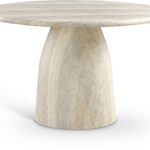 Cosenza Travertine Finish Indoor / Outdoor Concrete Dining Table