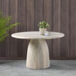 Cosenza Travertine Finish Indoor / Outdoor Concrete Dining Table