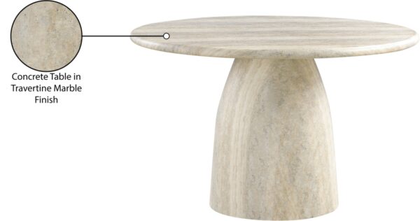Cosenza Travertine Finish Indoor / Outdoor Concrete Dining Table
