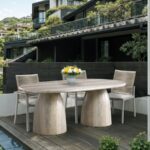 Cosenza Travertine Finish Indoor / Outdoor Concrete Dining Table