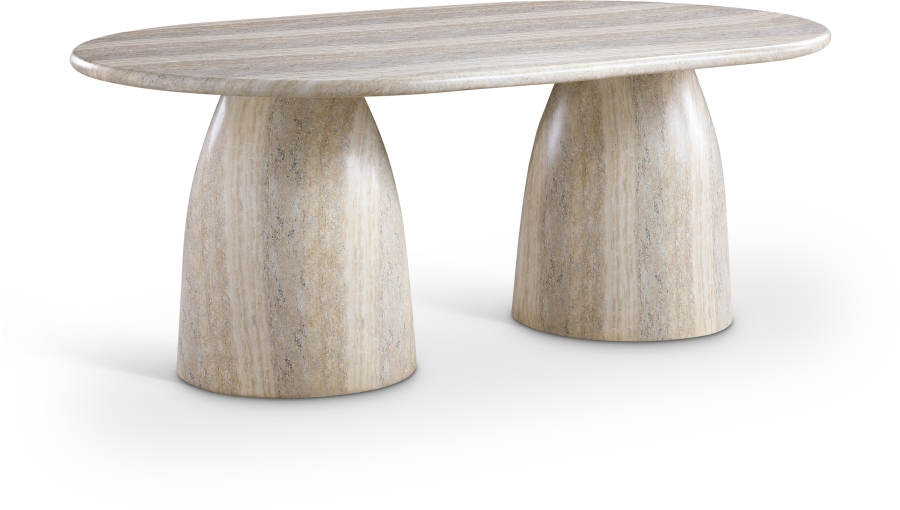 Cosenza Travertine Finish Indoor / Outdoor Concrete Dining Table