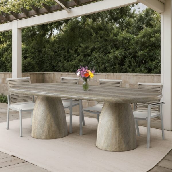 Cosenza Travertine Finish Indoor / Outdoor Concrete Dining Table
