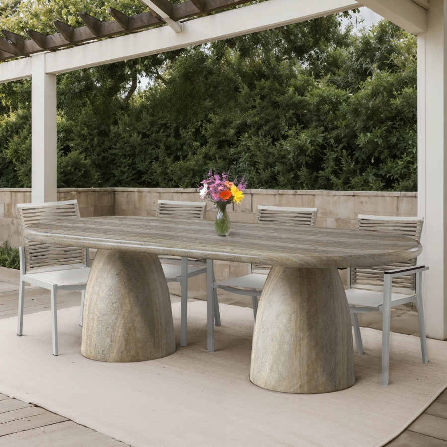 Cosenza Travertine Finish Indoor / Outdoor Concrete Dining Table