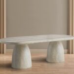 Cosenza Travertine Finish Indoor / Outdoor Concrete Dining Table