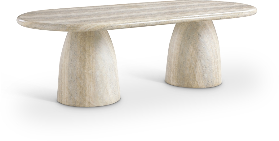Cosenza Travertine Finish Indoor / Outdoor Concrete Dining Table